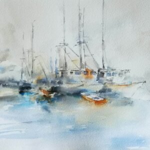 Acquerello-Il-veliero-Sinonetta-Tolot